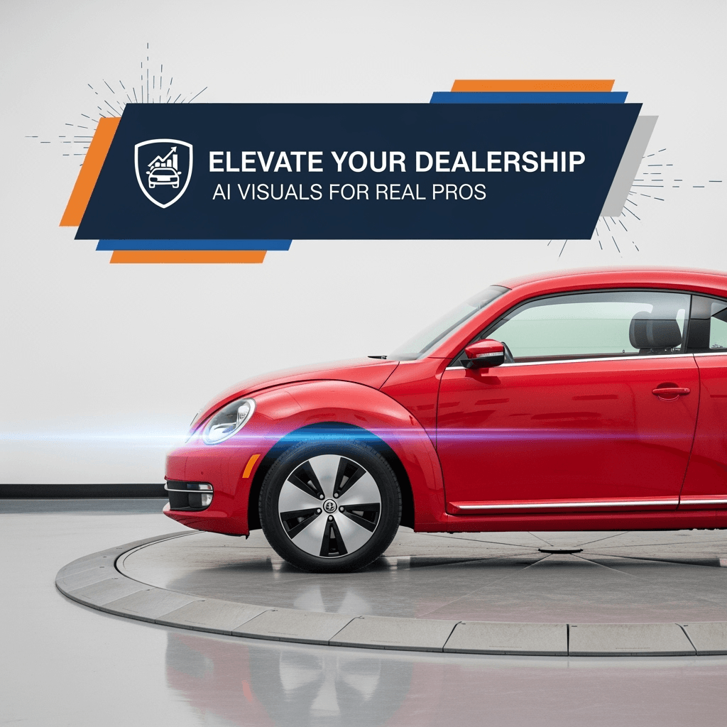 Vehicle photos with dealership branding and logo overlay examples