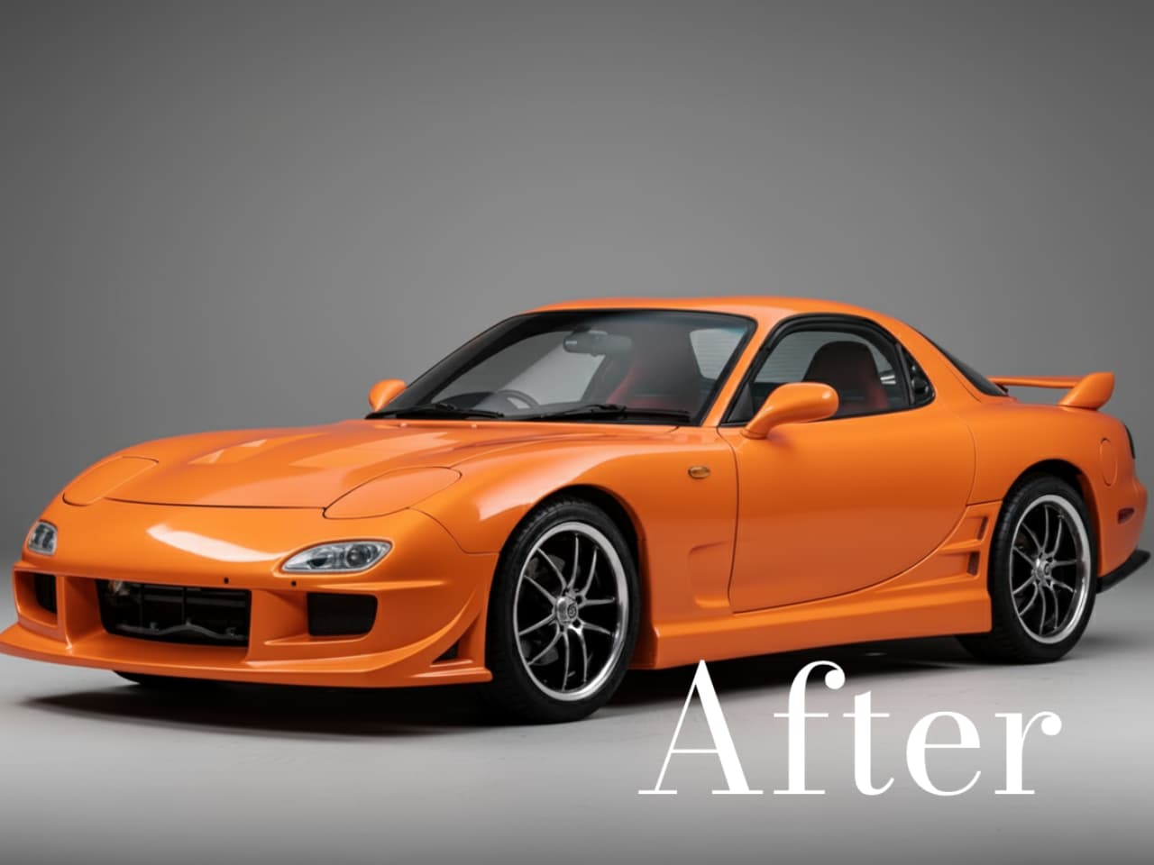 AI enhanced car image after processing